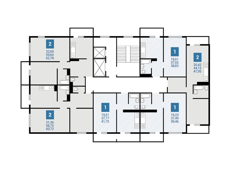 Планировка однокомнатной квартиры Горгиппия Морская в Анапе Литер 3